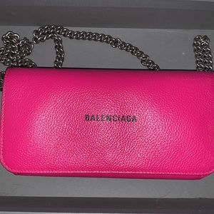 Wallet on chain balenciaga bag.